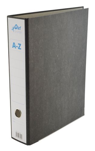 ARCHIVADOR palanca OLEF CARTON JASPEADO NEGRO Fº 75mm