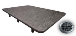 BASE TAPIZADA GRIS + 6 PATAS HIERRO - 135X190 CM