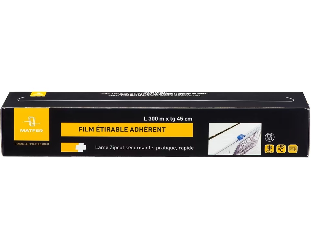 FILM TRANSPARENTE DE PVC PARA ALIMENTOS, ANCHO 45 CM - ROLLO DE 300 M
