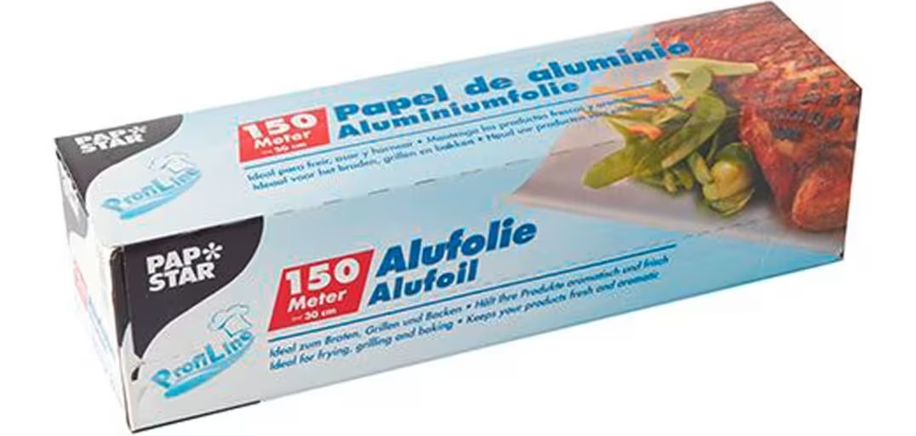 PAPEL ALUMINIO ALIMENTARIO ANCHO 30 CM - ROLLO DE 150 M