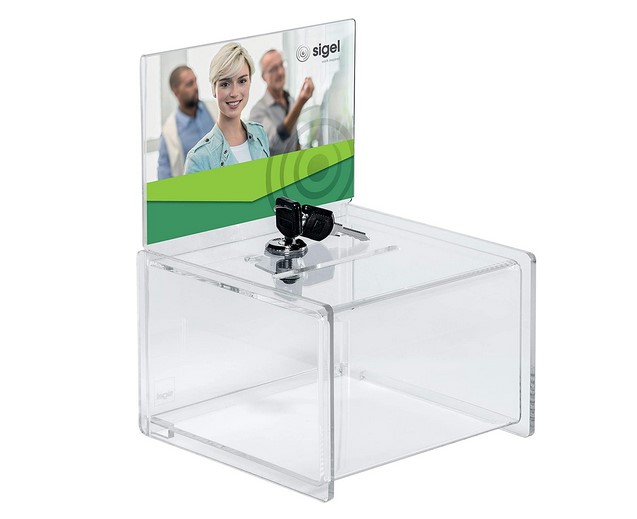 Buzón Deposito De Llaves Con Cerradura, Acrílico Transparente, 15 X 22 X 15 Cm